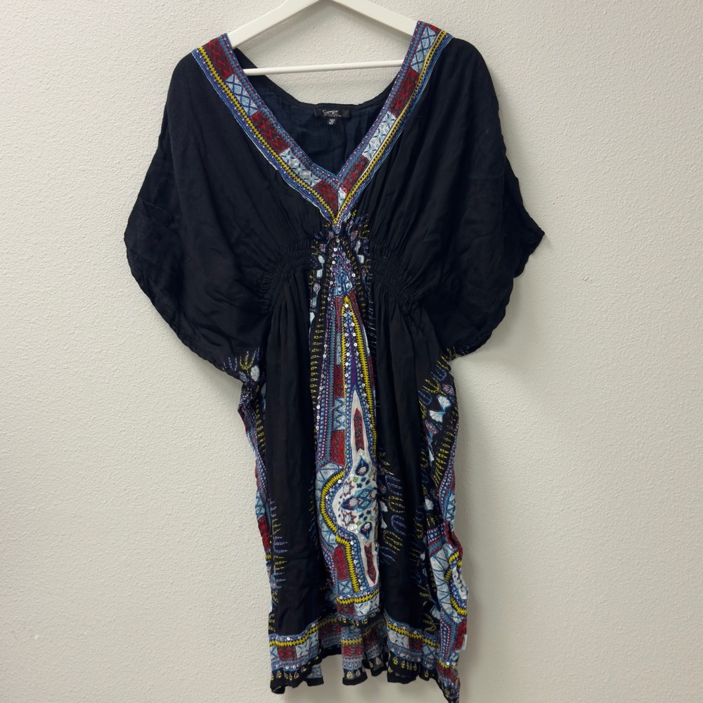 Sapogee Tunic Dress Womens 2X Sequin Boho Kaftan Boho Festival Beachwear Hippie
